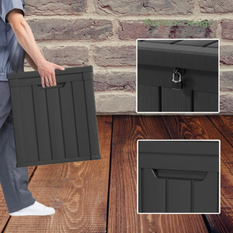 WORACO 22.13'' W 50 Gallons Water Resistant Resin Lockable Deck Box