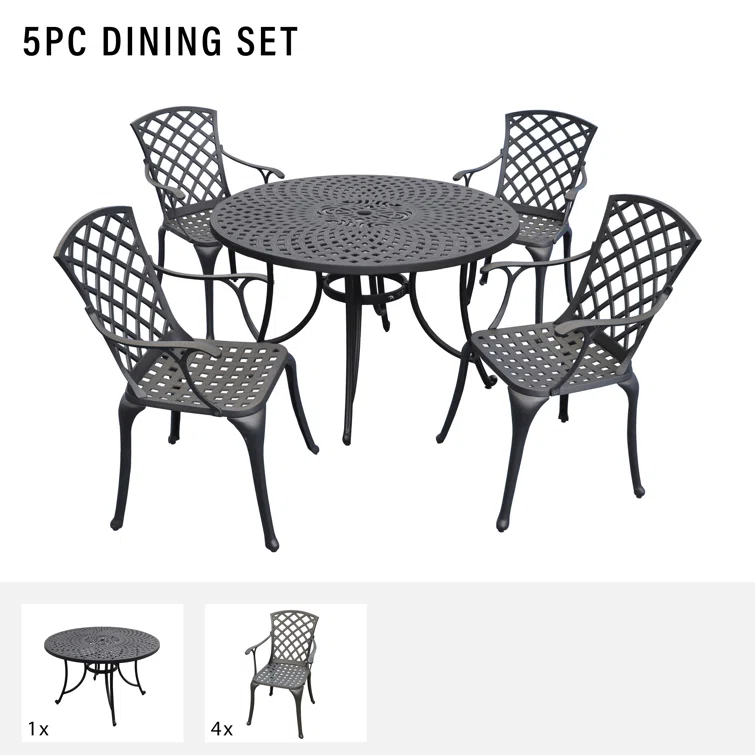 Algrid 4 - Person Round Outdoor Dining Set