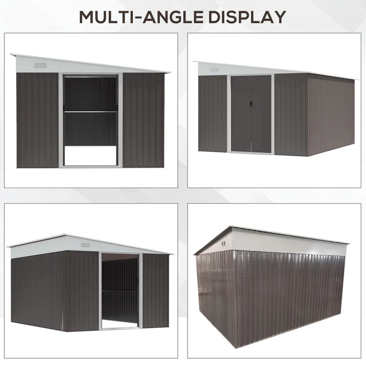 11 ft. W x 9 ft. D Galvanized Steel Storage Shed