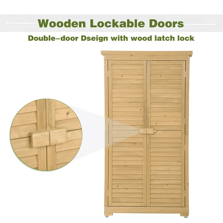 2 ft. W x 3 ft. D Wood Vertical Tool Shed