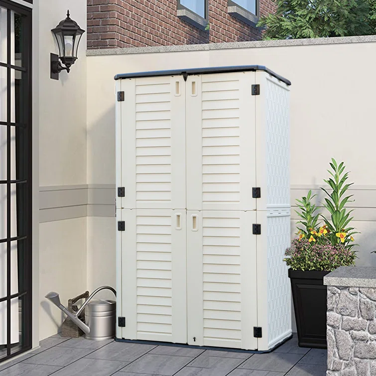 Outdoor Weather Resistance 4 ft. 2 in. W x 2 ft. 5 in. D Resin Vertical Tool Shed