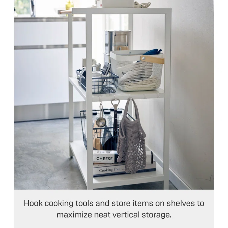 Yamazaki Home 3-Tiered Storage Rack - Kitchen Shelf Organizer, Short, Steel, Short