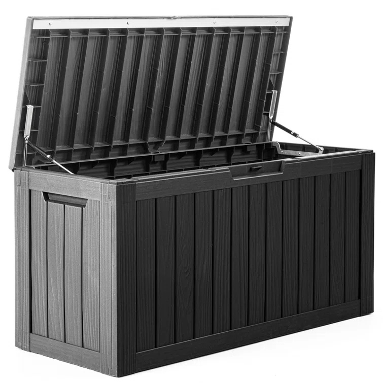 PAMAPIC 46.3'' W 80 Gallons Water Resistant Polypropylene Lockable Deck Box