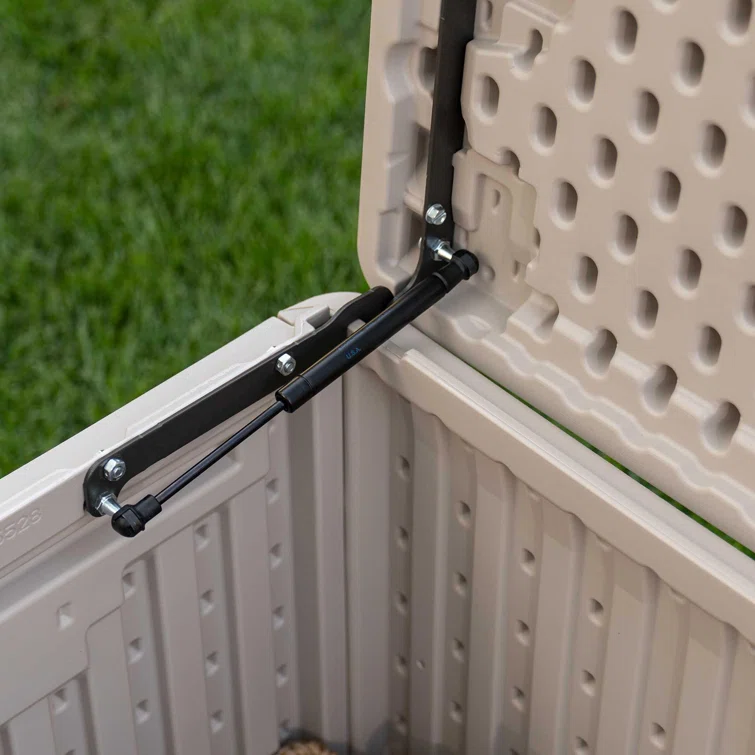 Lifetime 39'' W 80 Gallons Water Resistant Polyethylene Plastic Lockable Deck Box in Desert Sand