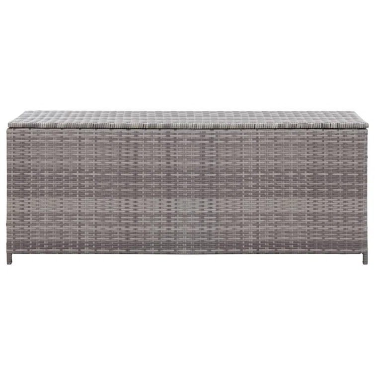Patio Storage Box Gray 47.2" x 19.7" x 23.6" Poly Rattan