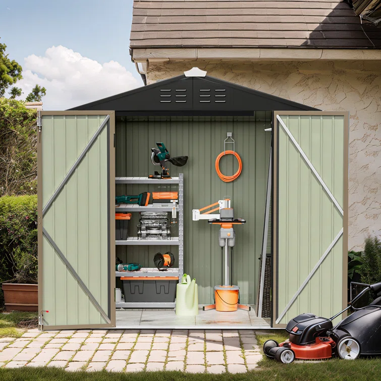 Outdoor 6 ft. W x 4 ft. D Metal Storage Shed