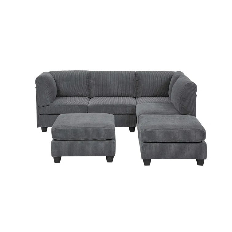 6 - Piece Corduroy Sectional
