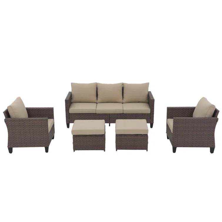 Foos 5 - Person Outdoor Seating Group with Cushions