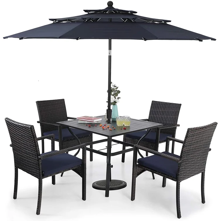 Alyah 4 - Person Rectangular Outdoor Dining Set with Cushions
