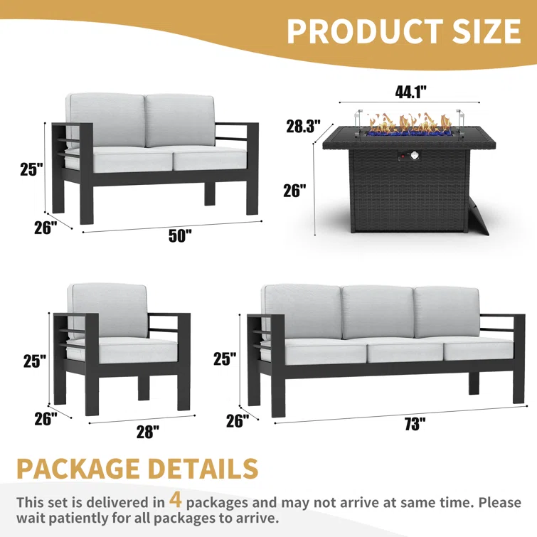 Searl 7 - Person Outdoor Seating Group with Cushions
