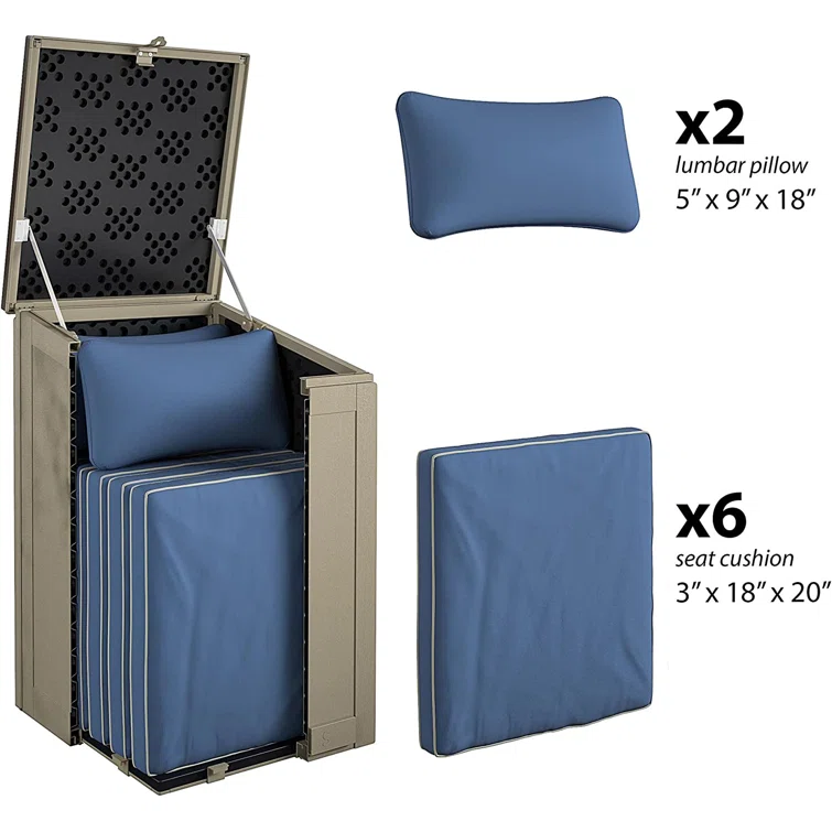 ColorLife 20.5'' W 45 Gallons Water Resistant Polypropylene Lockable Deck Box
