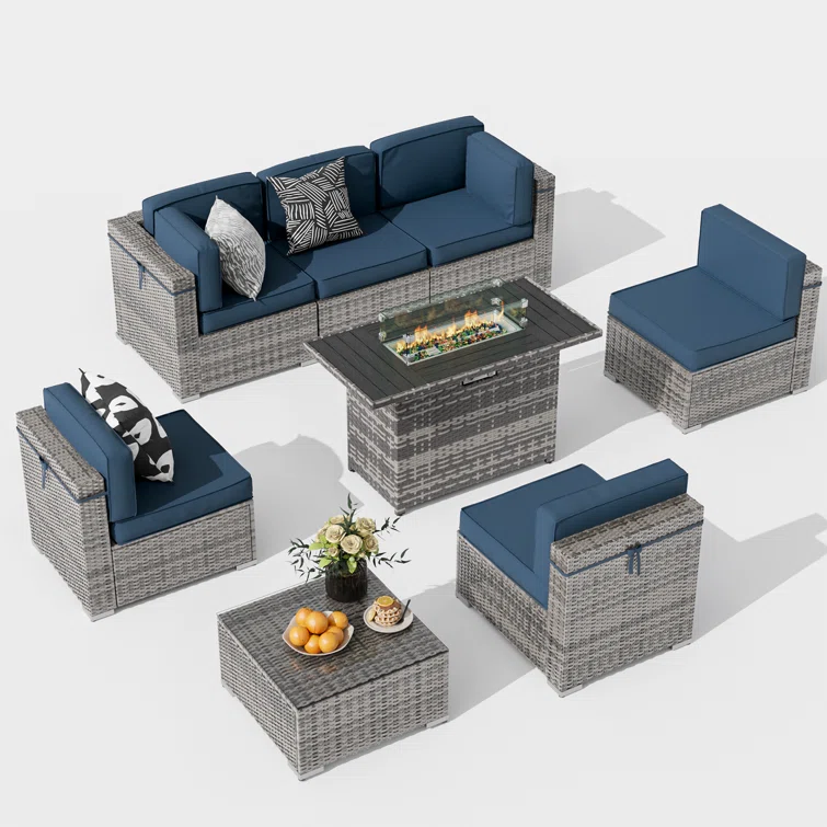 Sinthia 6 - Person Outdoor Seating Group with Cushions