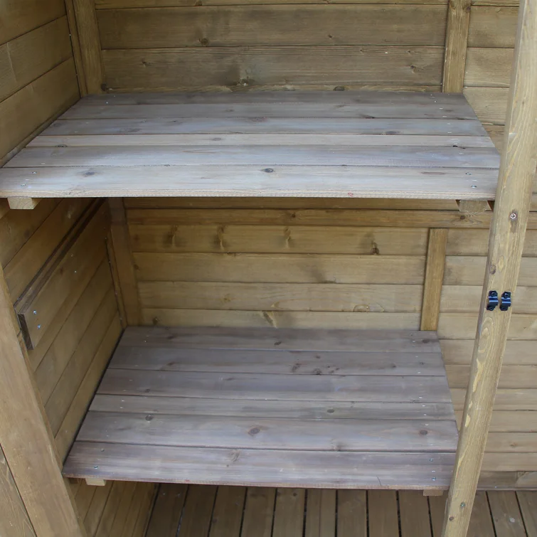 Outsunny Outdoor Storage Cabinet Wooden Garden Shed Utility Tool Organizer