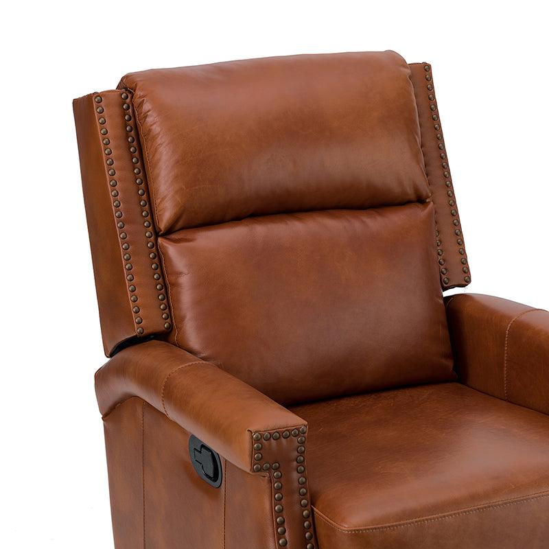 Canace Modern Genuine Leather Manual Glider Rocker Recliner