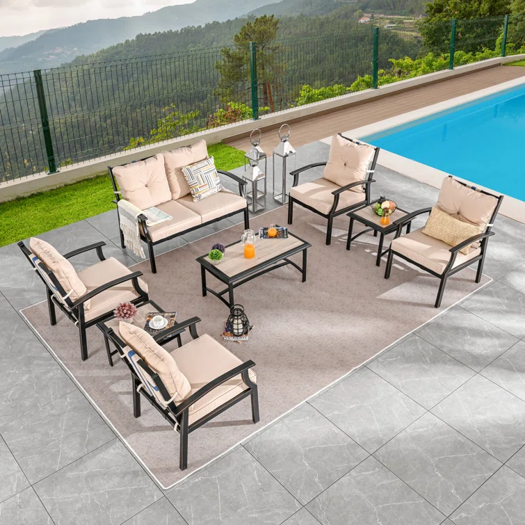 6 - Person Outdoor Seating Group with Cushions