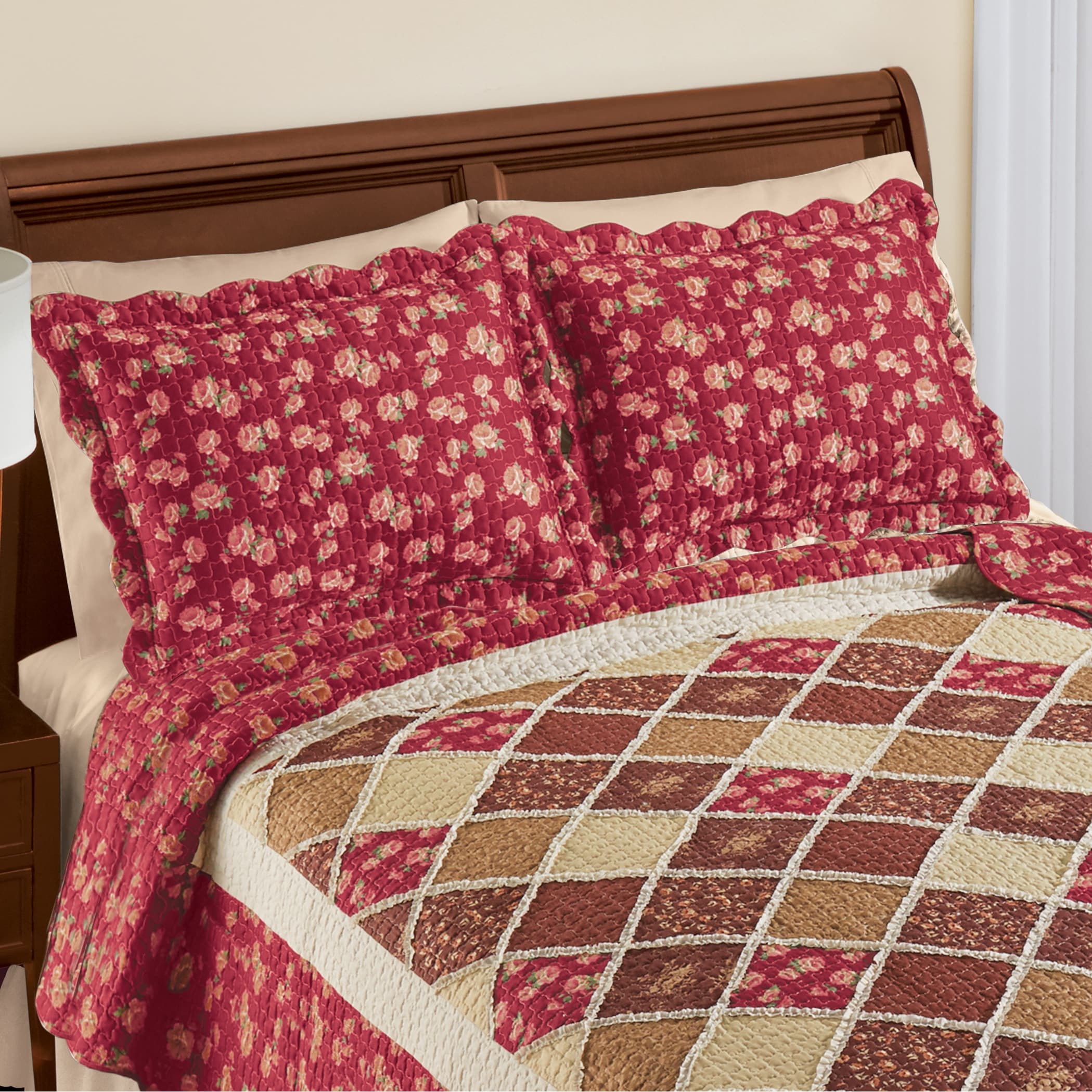 Marlowe Trellis Design Floral Border Pillow Sham
