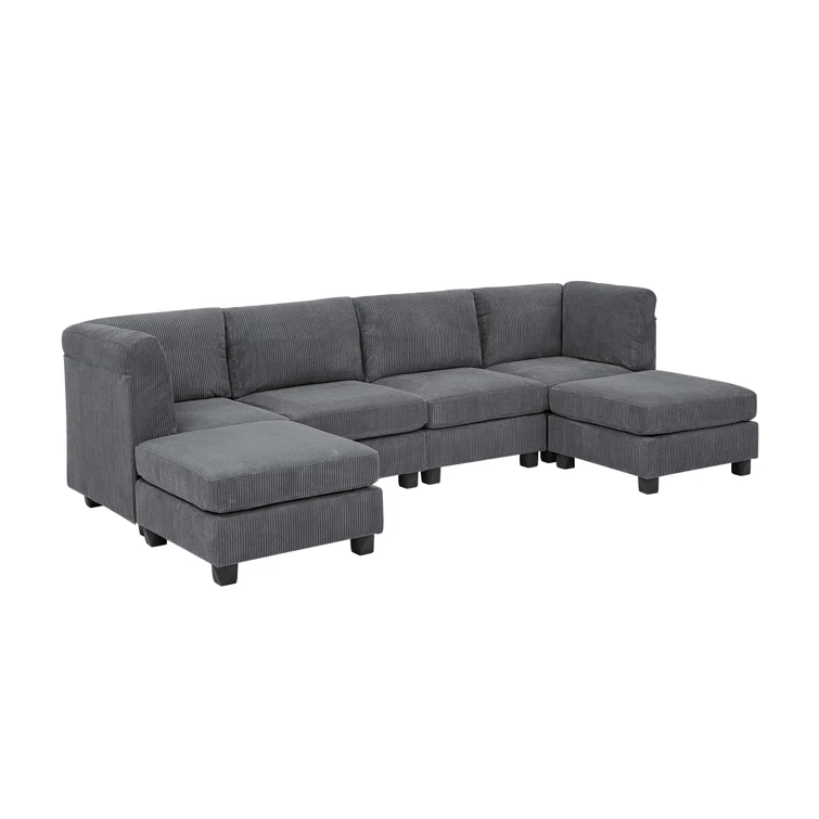 6 - Piece Corduroy Sectional