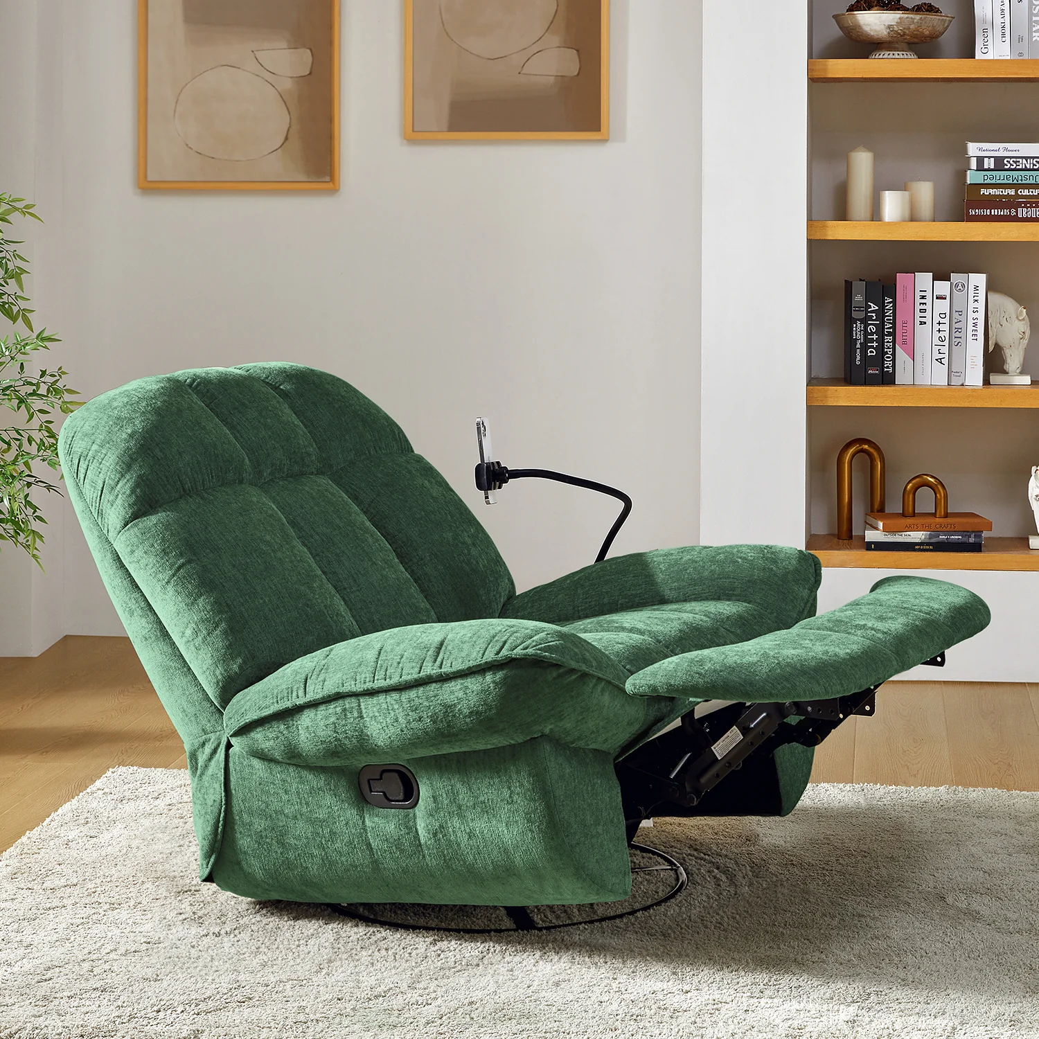 Raquel Modern Style Versatile Functionality Manual Rock Oversized Rocker Recliner