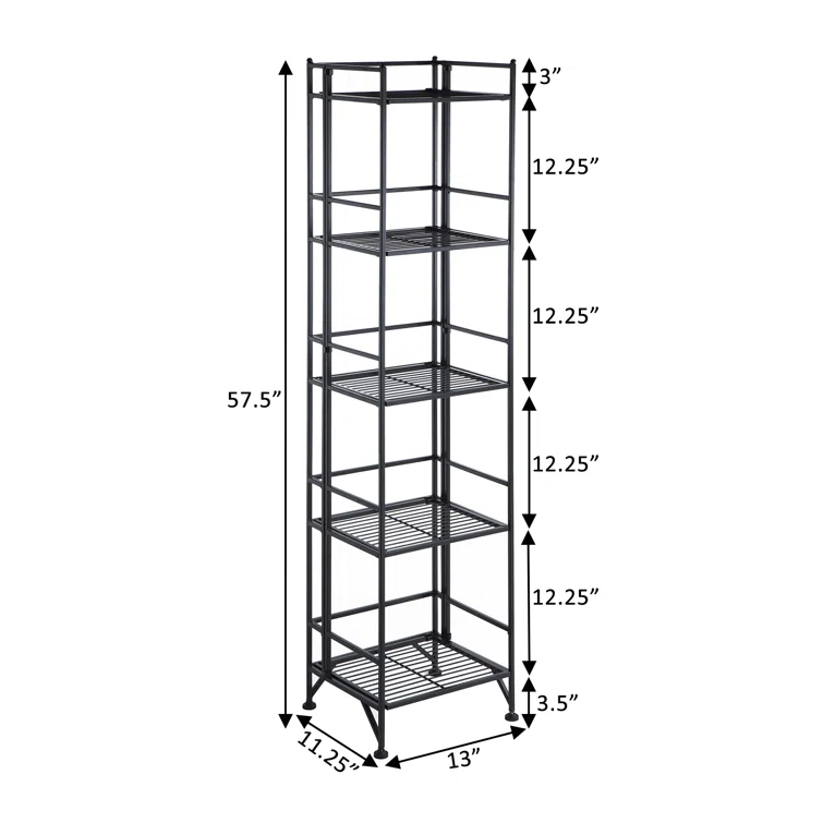 Edwin 57.5 '' H x 13'' W Metal Folding Shelf