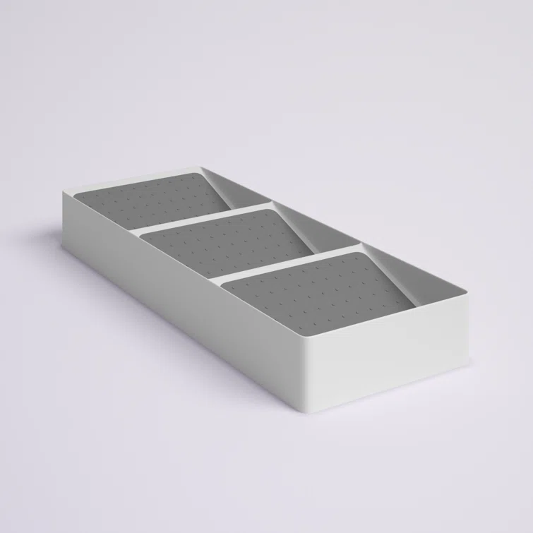 Onella Spice Drawer Organizer- 3-Tier Plastic Nonslip Space Saver Storage Rack with Angled Shelves for Kitchen, Pantry, Office or Bathroom
