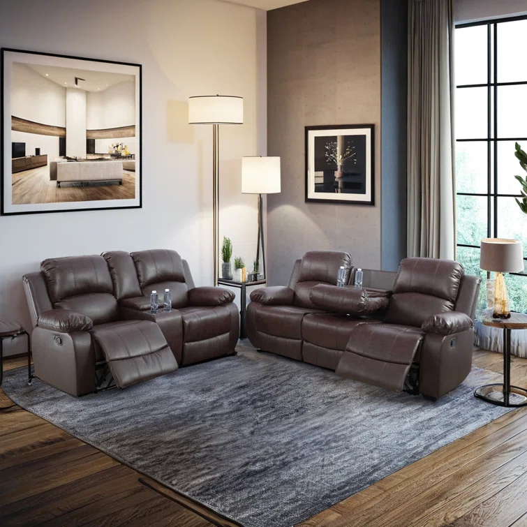 Develin 82'' Faux Leather Reclining Sofa