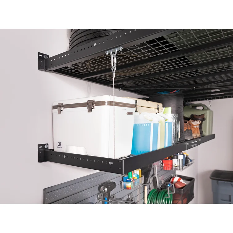 Pro Series 4 ft. x 8 ft. and 2 ft. x 8 ft. Wall Mounted Steel Shelf Set