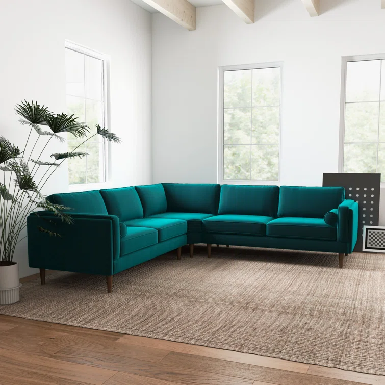 Elberon 3 - Piece Modern Living Room Symmetrical Corner Sofa