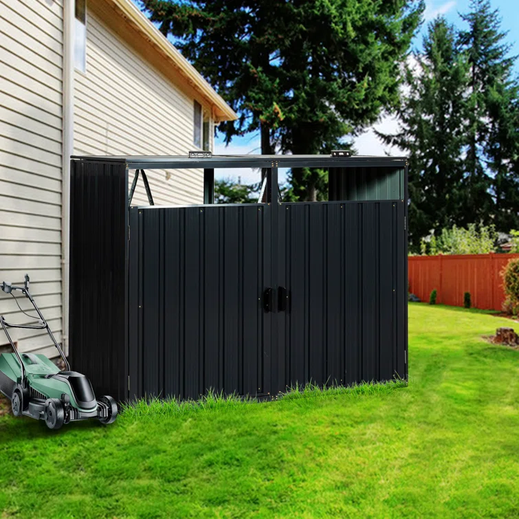 5 ft. W x 3 ft. D Metal Garbage Shed