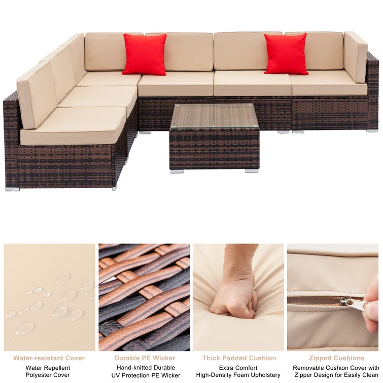 Aldebaran 6 - Person Outdoor Seating Group with Cushions