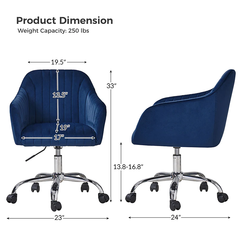 Theo Modern Velvet Task Chair with Tufted Back
