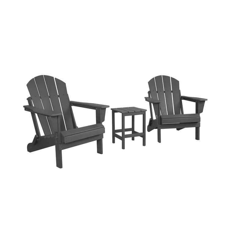 Moncrief 2 - Person Plastic Folding Adirondack Chair with Table