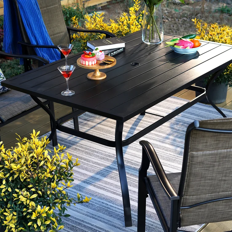 Alyah 6 - Person Rectangular Outdoor Dining Set with Cushions