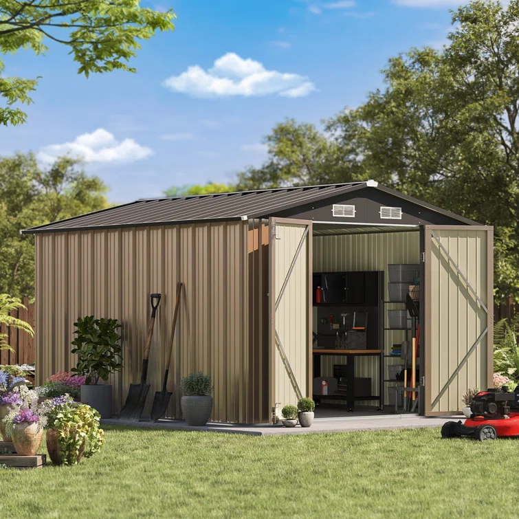 8 ft. W x 10 ft. D Metal Storage Shed