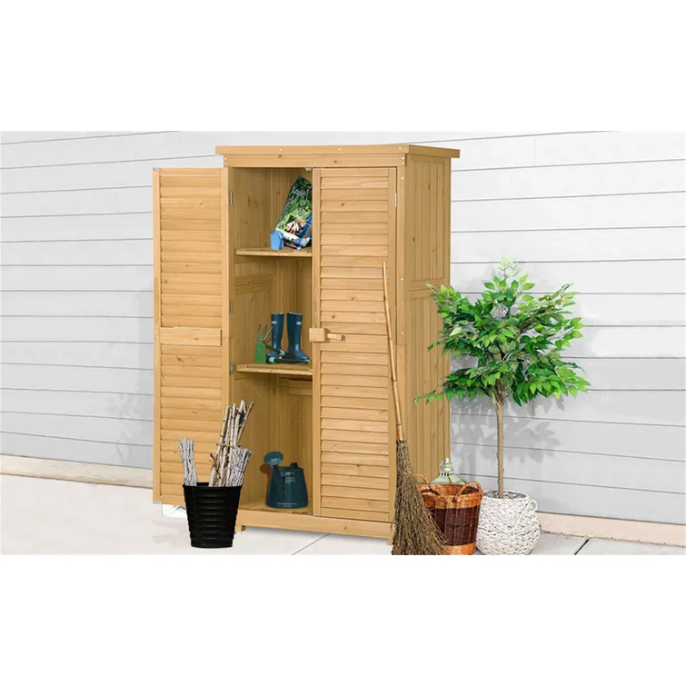 Solid Wood Single Storage Cabinet ( 63'' H x 34.3'' W x 18.3'' D)
