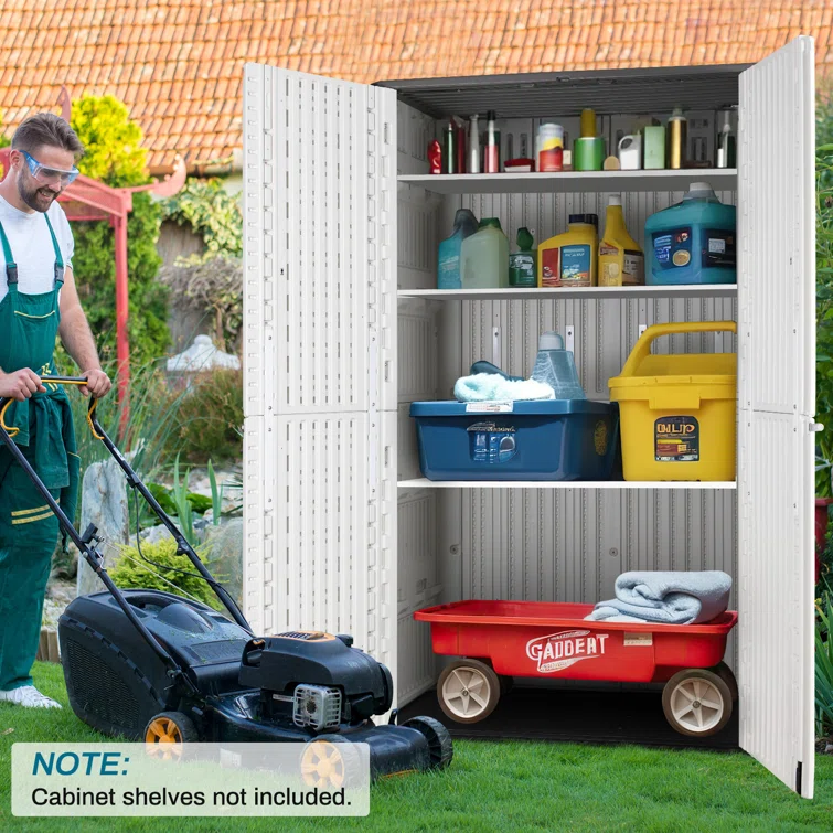 4 ft. W x 2 ft. D Metal Resin Vertical Tool Shed