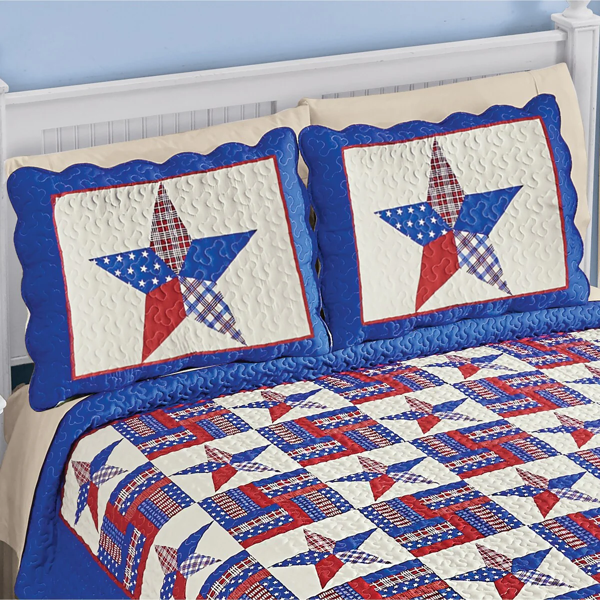 Americana Plaid & Patchwork Star Pillow Sham