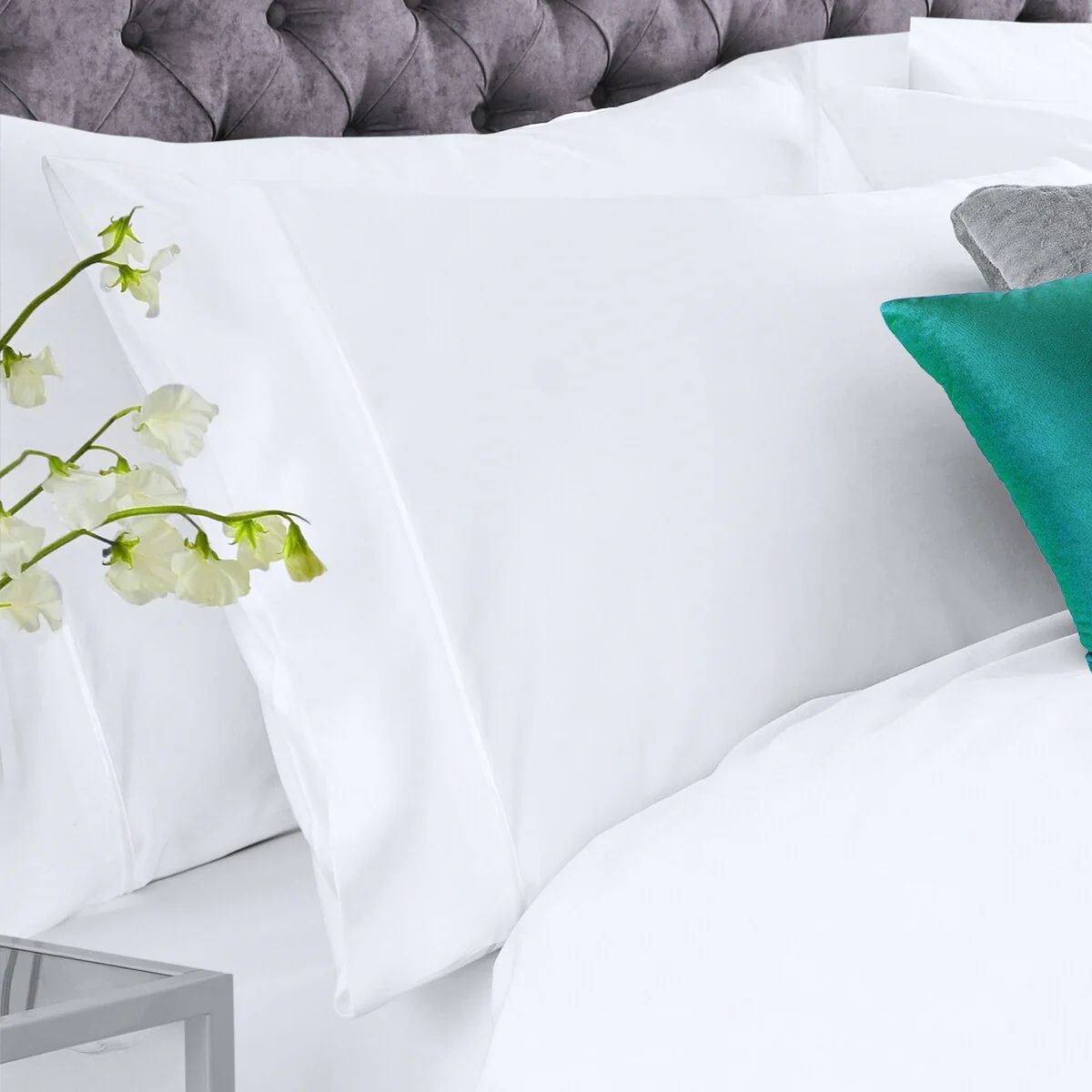 Nestl 2 Piece Pillowcases - Soft Microfiber Bedding Pillowcase Set - Includes 2 White Pillowcases
