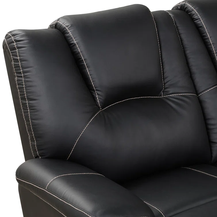 Yaniah Manual Reclining Sectional Sofa Set with LED Strips and Cup Holders