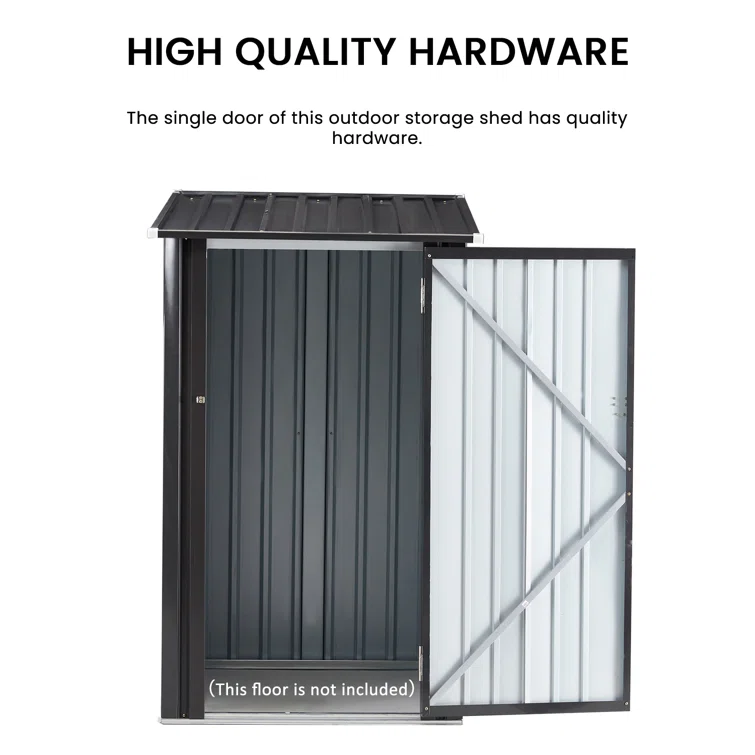 3 ft. W x 3 ft. D Galvanized Steel Lean-to Tool Shed