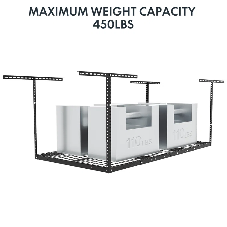 Maryorie Ceiling Mounted Overhead Steel Garage Storage Racks