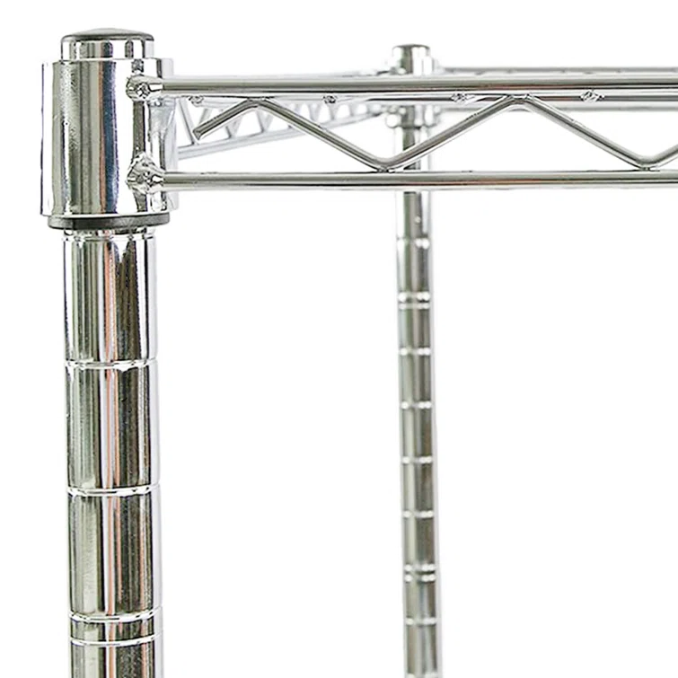 Westbrooke 71'' H x 24'' W Height -Adjustable Storage Chromed Wire Shelving Unit with Wheels Hooks