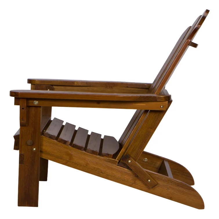 Breeona Wood Folding Adirondack Chairs with Folding Table Set