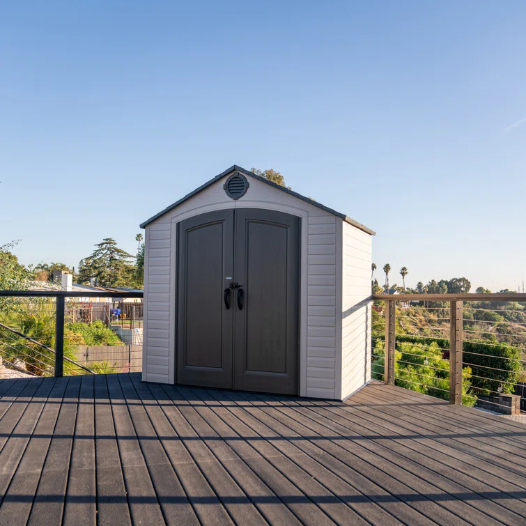 High-Density Polyethylene Outdoor Storage Shed with Steel-Reinforced Construction