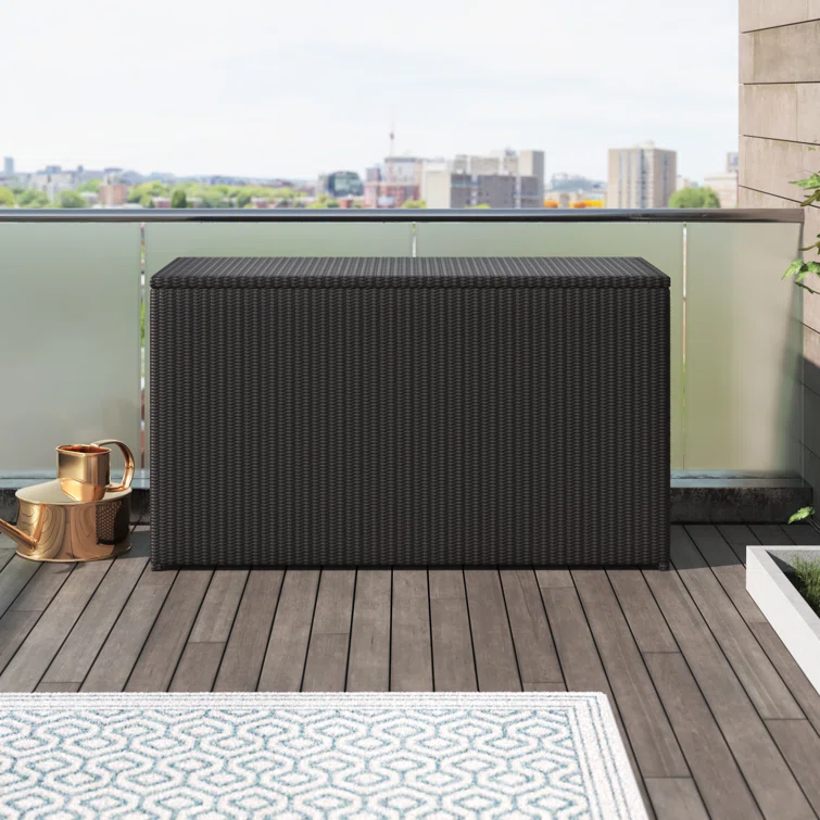 Wade Logan® Suffern 61.5'' W Water Resistant Deck Box in Coffee Bean