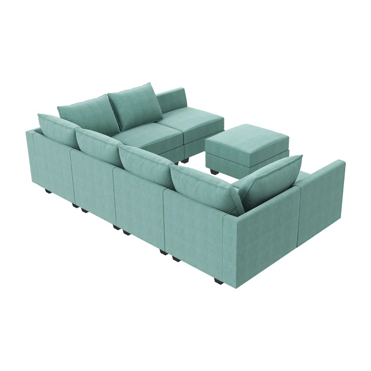 Modular U shaped Sectional Sofa with Storage Ottoman