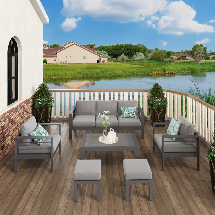 7 - Person Outdoor Seating Group with Cushions