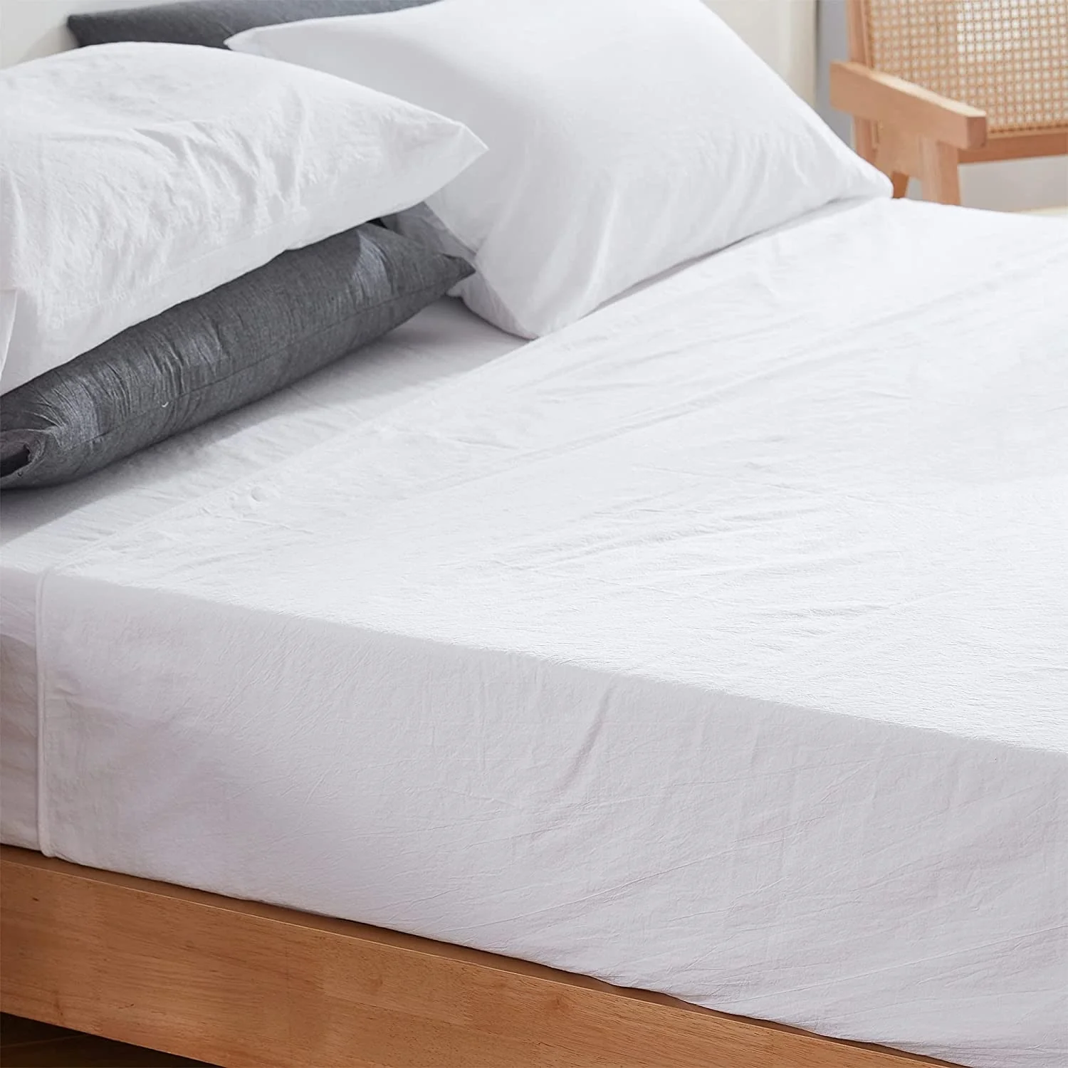 Terra é Pais - Tattered Edgings 100% Cotton Sheet Set - White