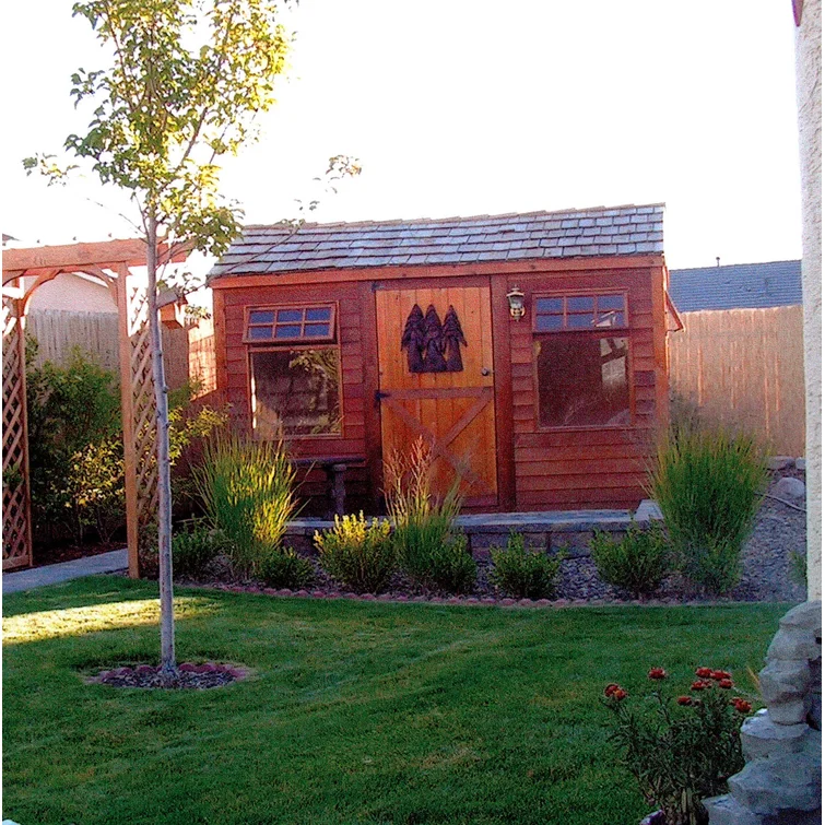 Haida 12 ft. W x 10 ft. D Western Red Cedar Wood Storage Shed