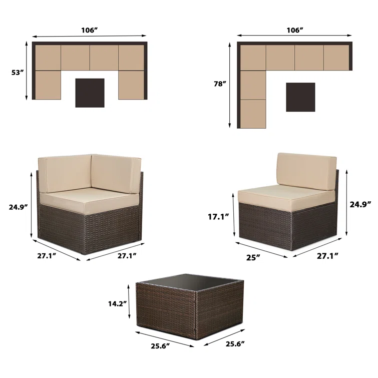 Saval 6 - Person Outdoor Seating Group with Cushions