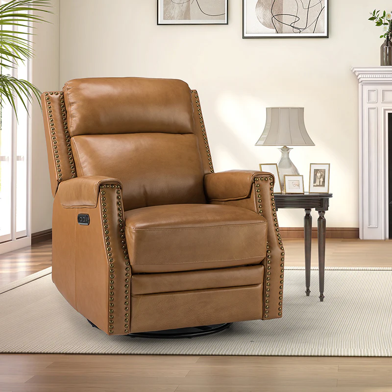 Hieronymus Genuine Leather Power Rocking Recliner